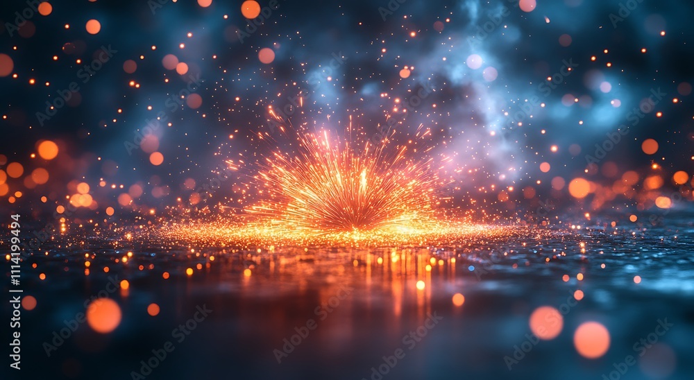 Fototapeta premium Blazing Fire Explosion in the Darkness.