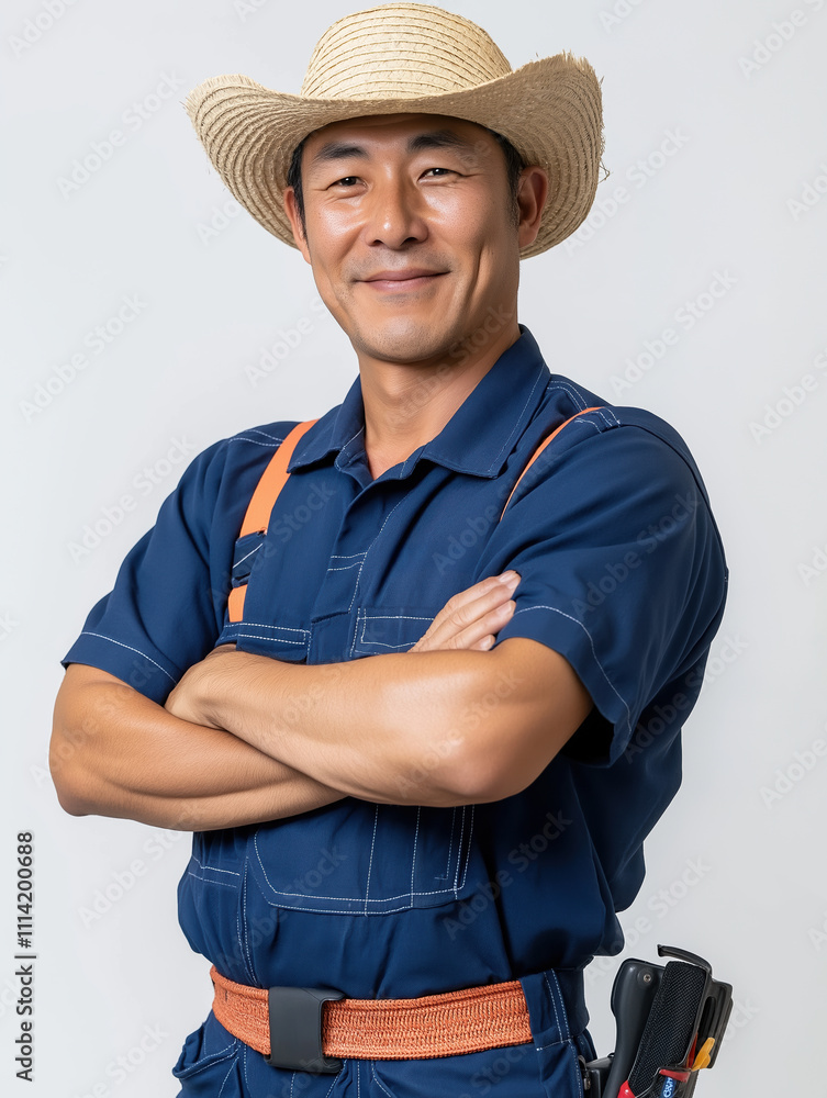 Close-up portrait of skilled worker confidence and craftsmanship captured Close-up portrait of skilled worker confidence and craftsmanship captured