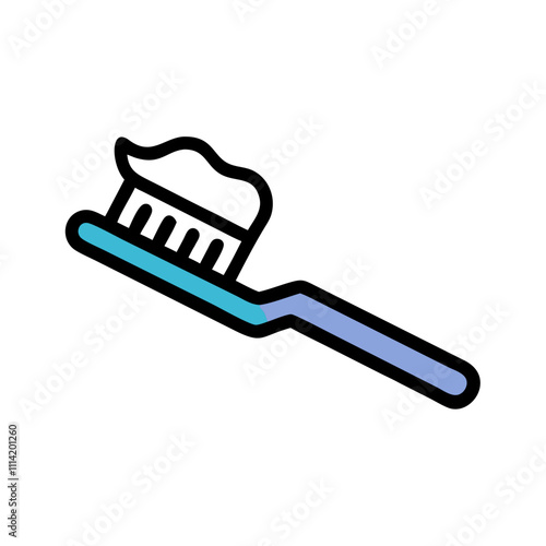 Toothbrush and toothpaste icon