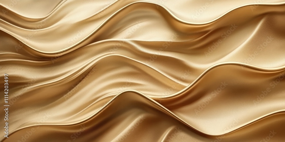 Fototapeta premium Fine textured sand dunes in warm golden tones soft sunlight casting gentle shadows on organic waves