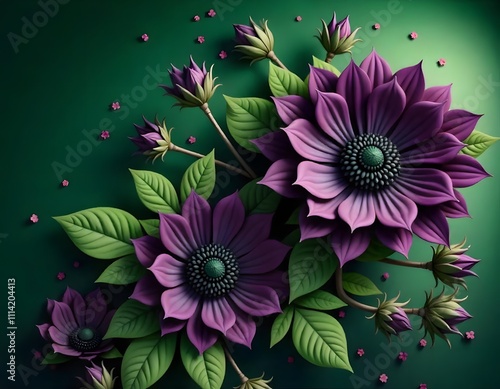 Mexican folk art style vector mandala floral pattern nature composition in circle inspired by tradition