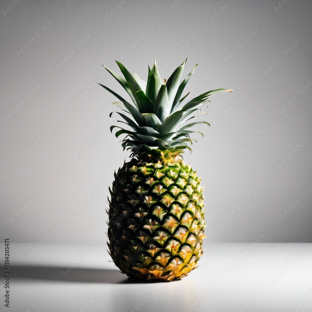 Fresh pineapple on white surface. Fresh pineapple on white surface.