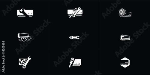 Air Conditioner Repair Logo Design Template Vector Design Illustration.