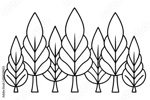 Simple Forest Flourish Line Art Vector could be rewritten as