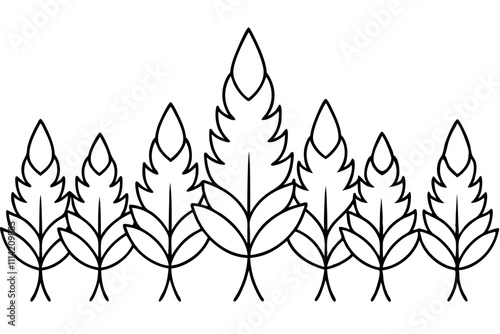 Simple Forest Flourish Line Art Vector could be rewritten as