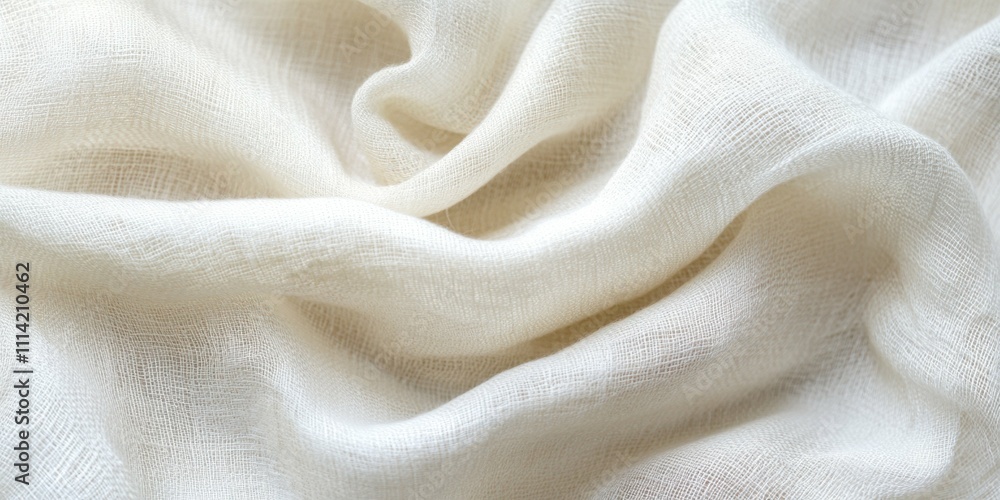 Abstract white fabric with soft folds visible texture natural and minimalistic design warm studio lighting elegant and clean composition Abstract white fabric with soft folds visible texture natural and minimalistic design warm studio lighting elegant and clean composition
