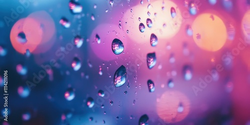 Wallpaper Mural Rain droplets on smooth glass surface soft focus and diffused light creating a calming and abstract design Torontodigital.ca