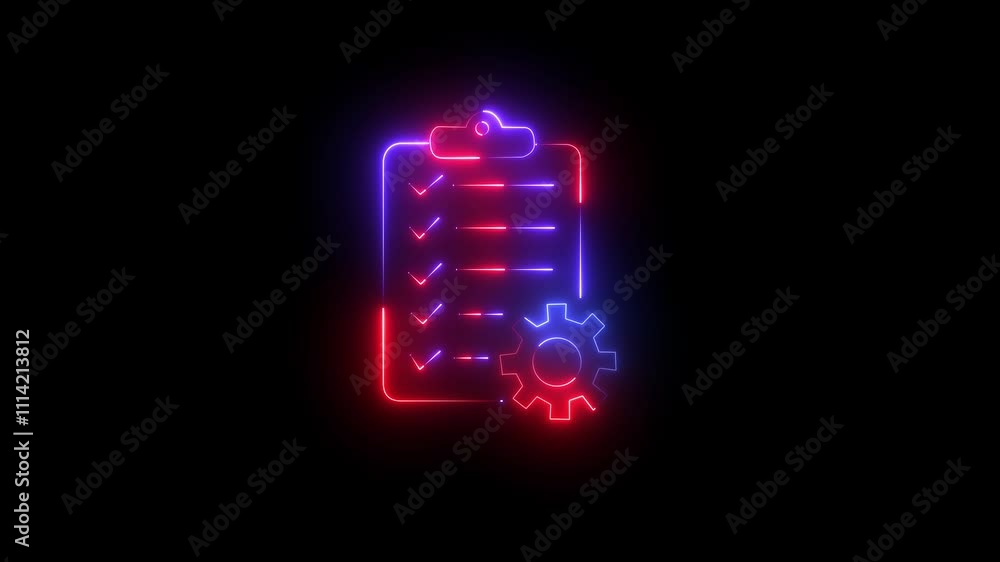Glowing neon line Notebook icon isolated Notebook paper motion background, Glowing neon line Notebook icon isolated Notebook paper motion background,