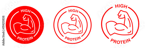 High protein icon vector. Whey protein symbol. High protein nutrition. Sport nutrition vector illustration on white background.