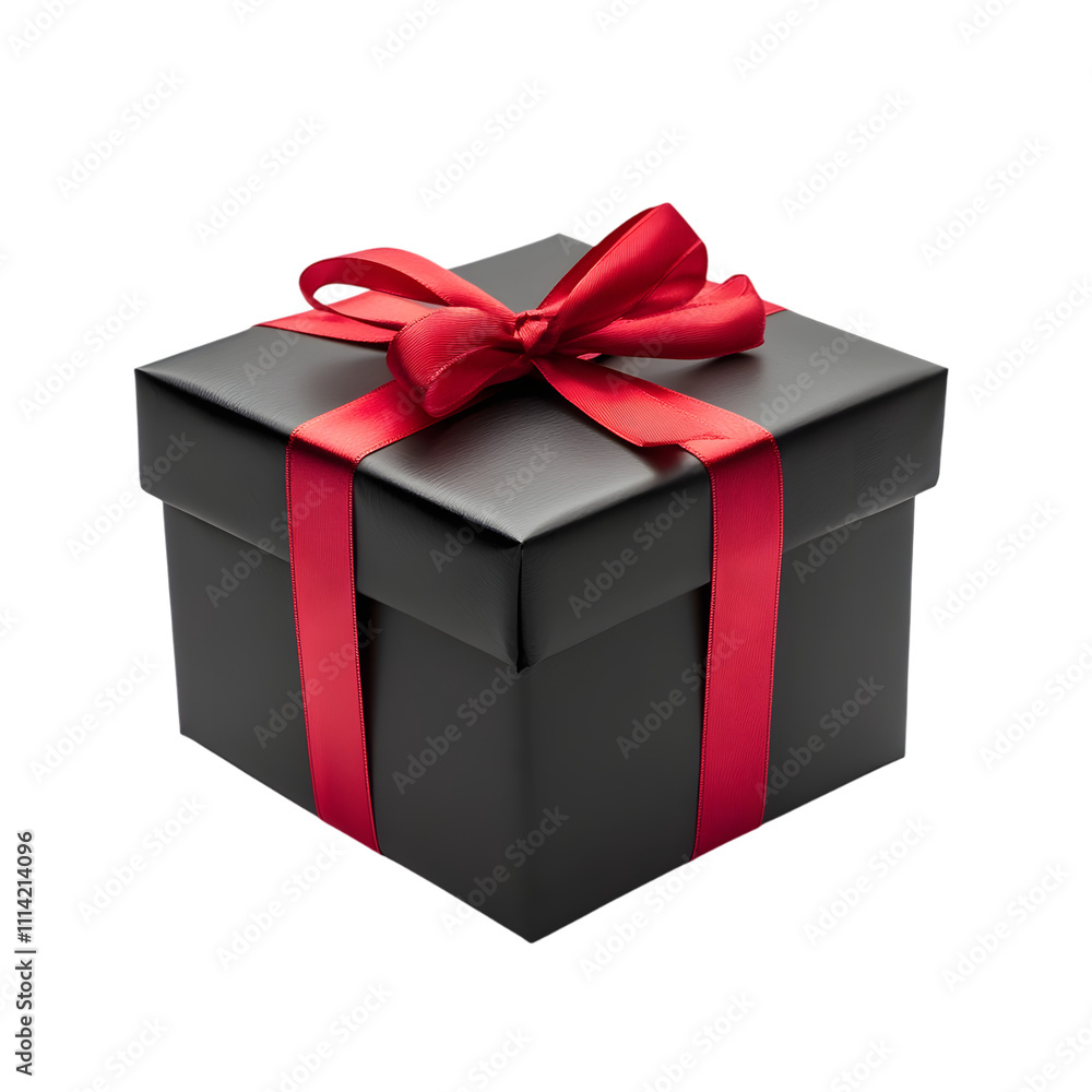 Black gift box on transparent background Black gift box on transparent background