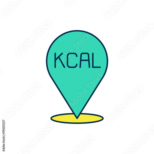 Filled outline Kcal icon isolated on isolated on white background. Health food. Vector