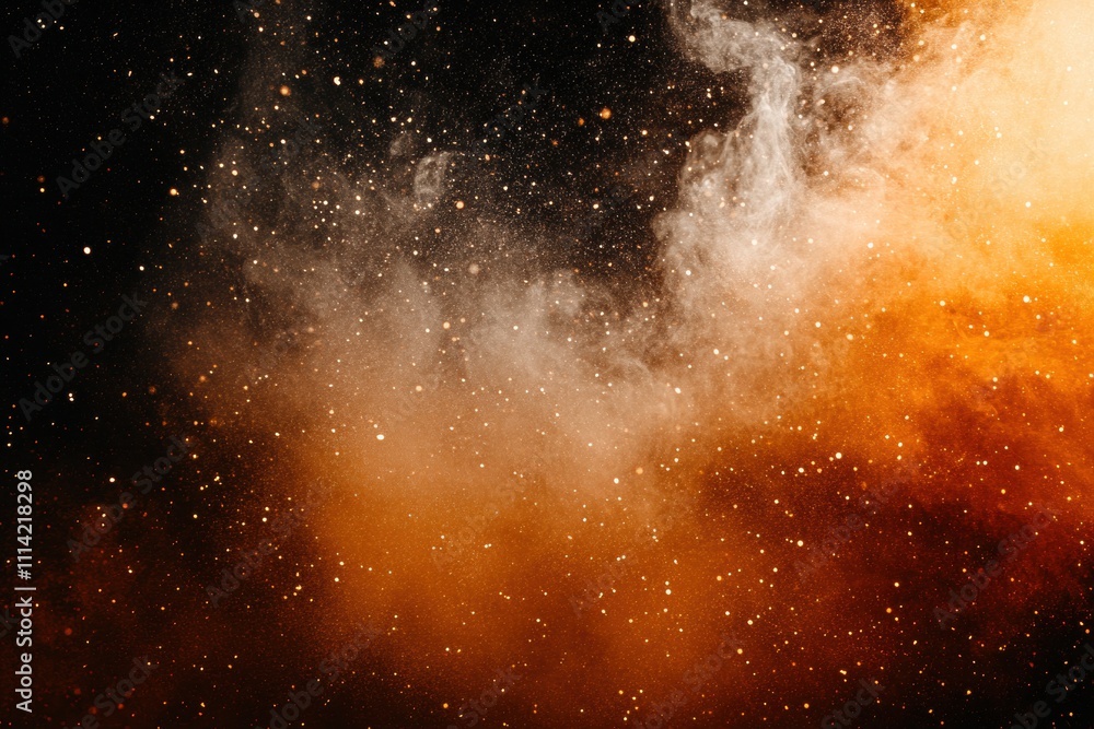 Obraz premium Cosmic explosion of stars and dust outer space digital art nebula environment wide-angle view celestial concept