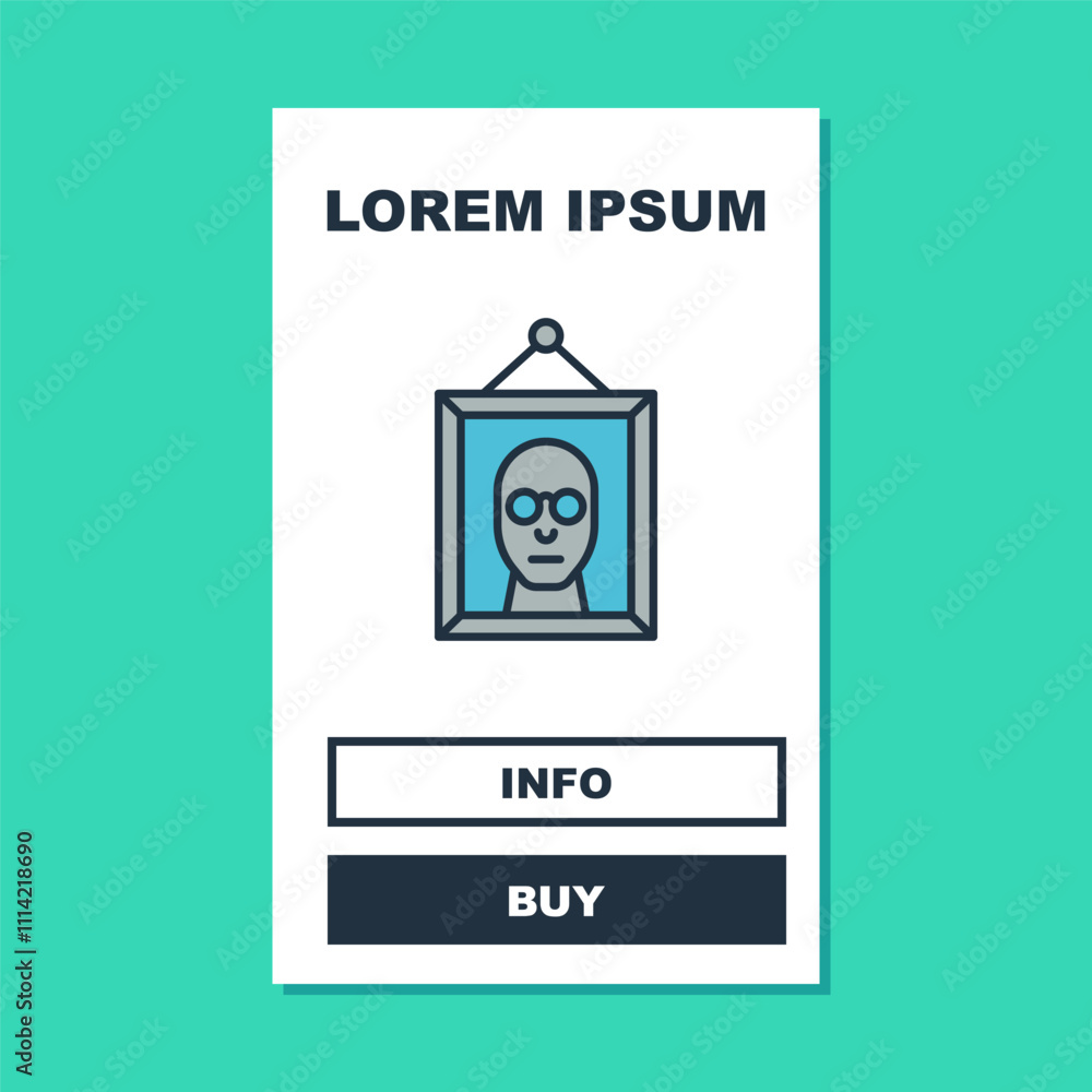 Filled outline Picture icon isolated on turquoise background. Vector Filled outline Picture icon isolated on turquoise background. Vector
