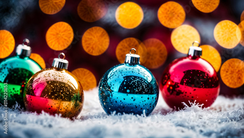 three Christmas Balls. for decoration