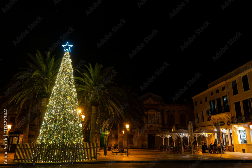 Fototapeta premium Luces de Navidad en Ciutadella de Menorca