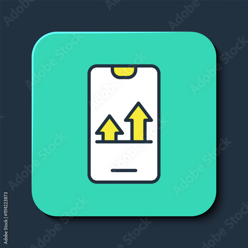 Filled outline Online sports betting icon isolated on blue background. Sport bet bookmaker. Betting online make money. Turquoise square button. Vector