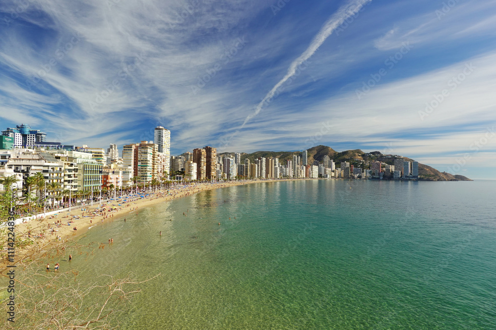 The beach in Benidorm, Costa Blanca, Spain The beach in Benidorm, Costa Blanca, Spain