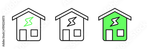 Set line Smart home icon isolated on white background. Remote control. Vector