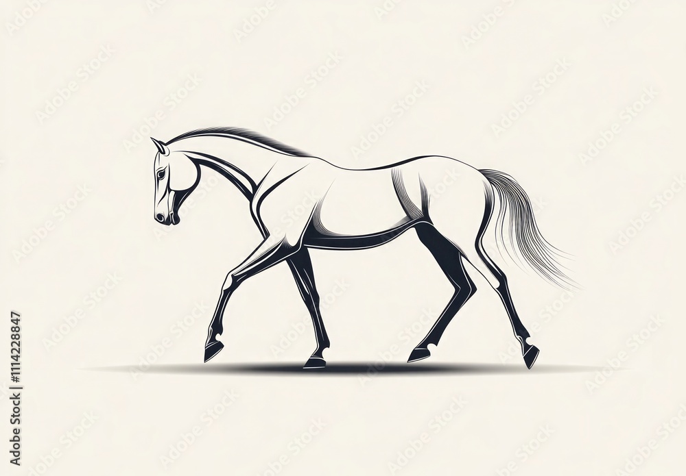 Obraz premium Majestic Horse Line Art