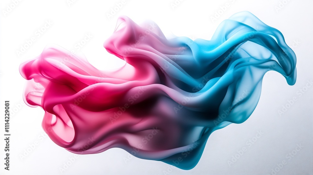 Obraz premium Abstract pink and blue swirling paint in motion.