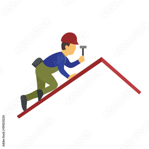 Roofer icon clipart avatar logotype isolated illustration