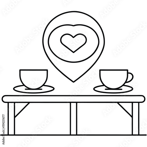 Valentine Coffee Shop Vector Design.