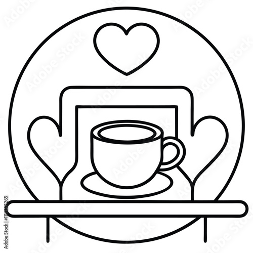 Valentine Coffee Shop Vector Design.