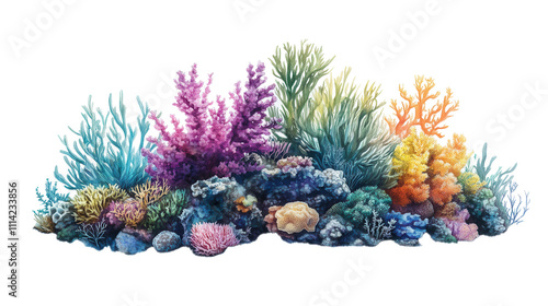 Vibrant Coral Reef Ecosystem Underwater Paradise, Marine Life, Colorful Corals photo