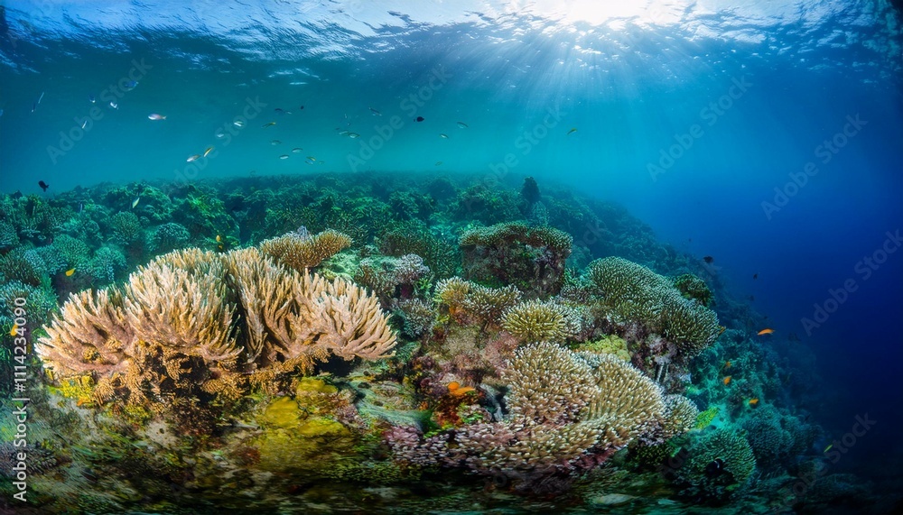 Fototapeta premium view of coral reef underwater