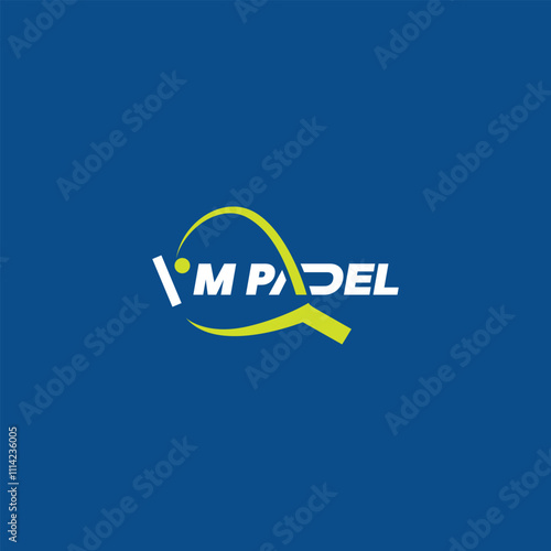 Vector Illustration i'm padel with padel racket and ball photo