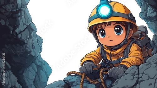 Chibi Character in Cave Rescue Adventure