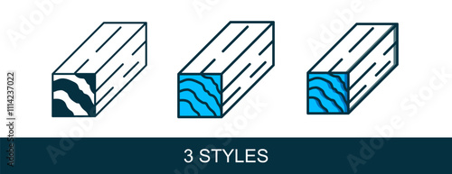 Filled outline Wooden beam icon isolated on white background. Lumber beam plank. Vector