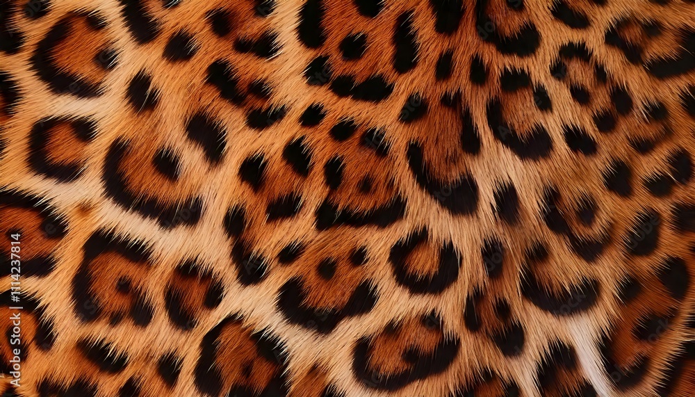 Close-Up of Leopard Fur with Seamless Black Spot Pattern Close-Up of Leopard Fur with Seamless Black Spot Pattern
