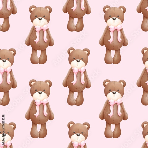 Baby bear seamless pattern. Ideal for fabric,scrapbooking,banner , card, wrapping paper,