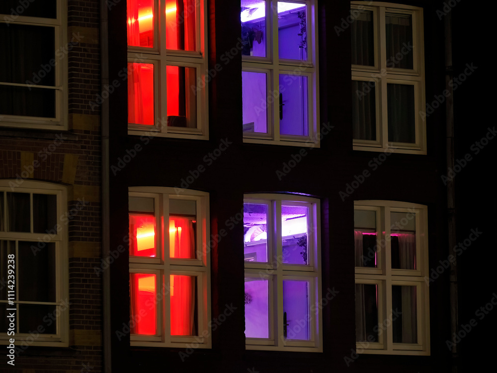 amsterdam red district at night amsterdam red district at night