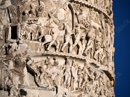 Bild auf Leinwand Column of Marcus Aurelius in Rome detail