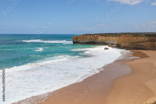 View of landscape and seascape the london bridge location is beautiful good view point at great ocean road australia photo