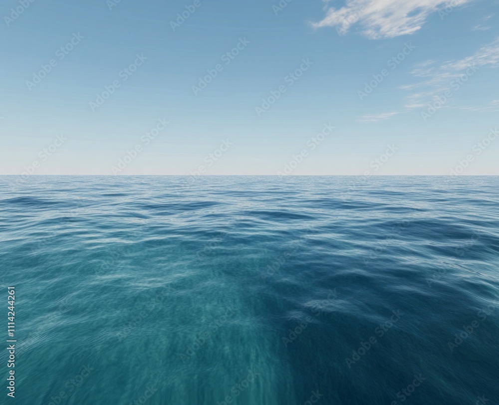 Fototapeta premium Serene Ocean Landscape Under a Clear Sky