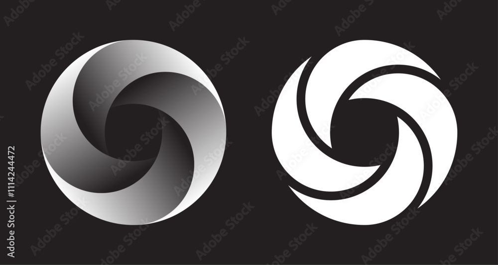 Obraz premium Abstract shapes isolated on white background. Logotype designs. Vector illustration.