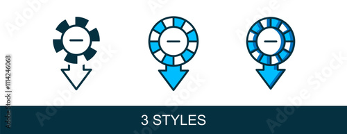 Filled outline Casino chips icon isolated on white background. Casino gambling. Vector