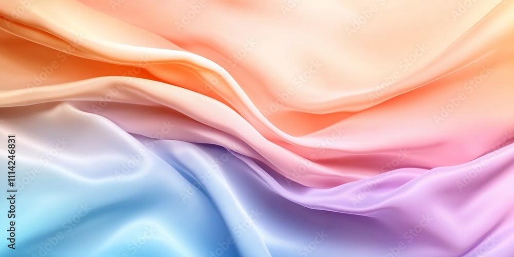 Obraz premium Pastel rainbow silk fabric texture background.