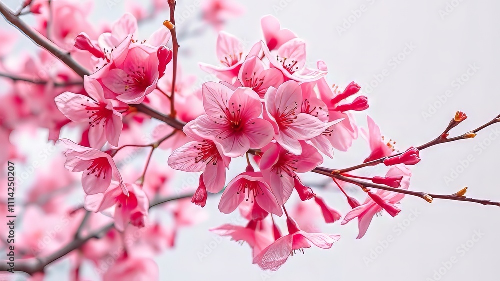 Elegant cherry blossom flatlay, capturing spring wedding style. Elegant cherry blossom flatlay, capturing spring wedding style.