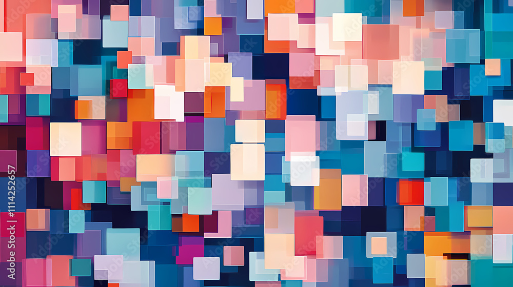 Create a mosaic pattern with pixelated elements and vibrant colors, suitable for digital art and tech-related illustrations. illustration, image, , minimalism,. Mosaic. Illustration Create a mosaic pattern with pixelated elements and vibrant colors, suitable for digital art and tech-related illustrations. illustration, image, , minimalism,. Mosaic. Illustration