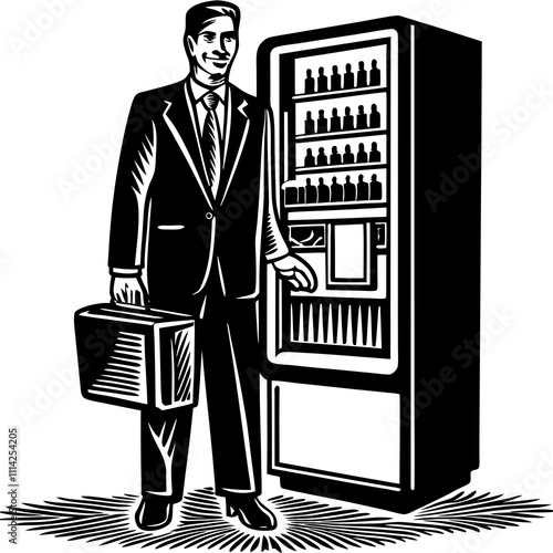 a vending machine mogul vector design with a white background 