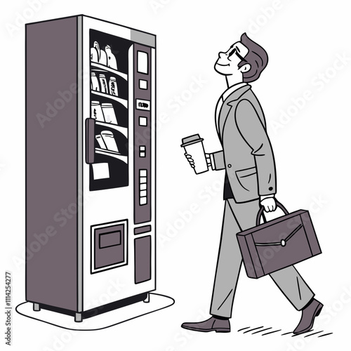 a vending machine mogul vector design with a white background 