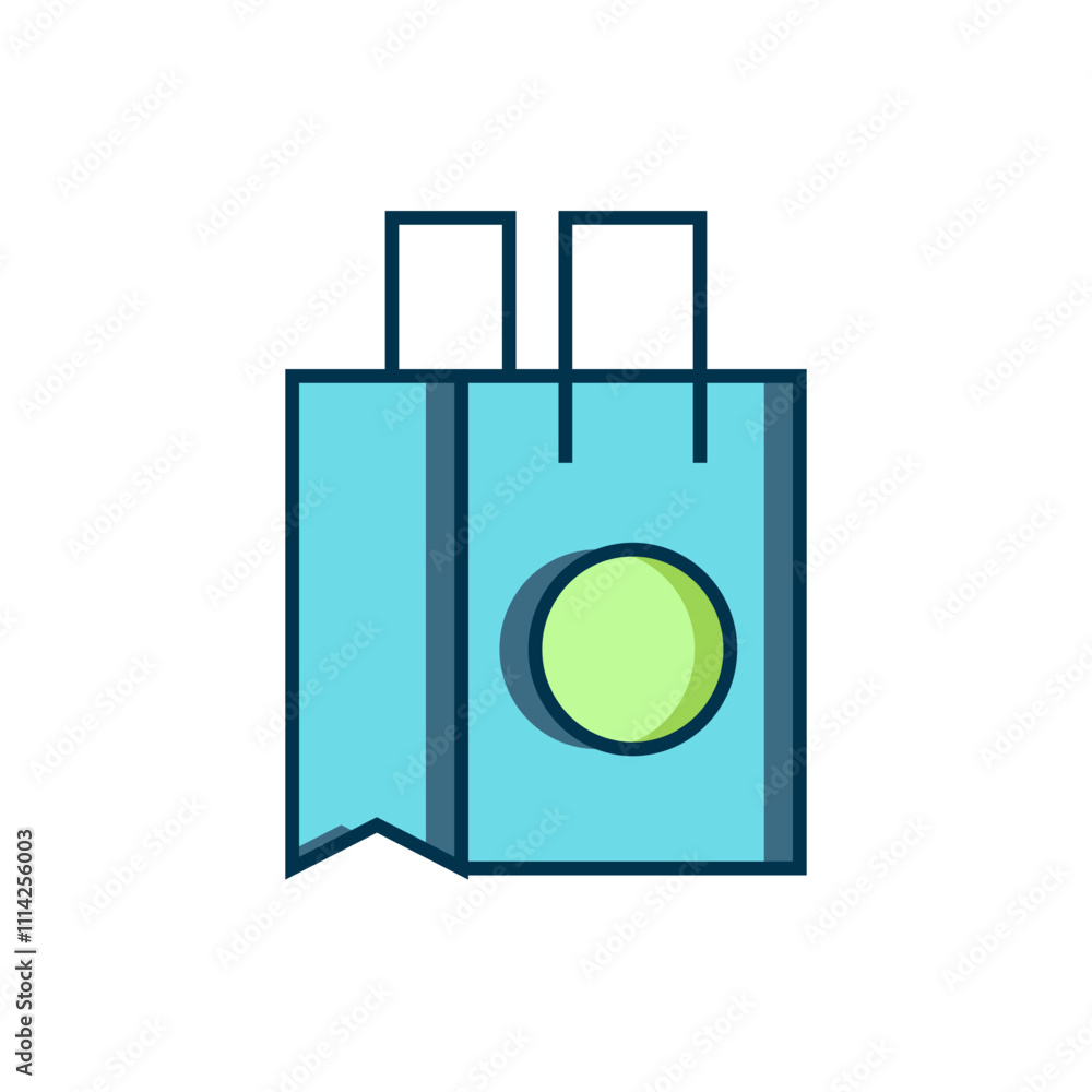Filled outline Paper shopping bag icon isolated on white background. Package sign. Flat filled outline style with shadow. Vector Filled outline Paper shopping bag icon isolated on white background. Package sign. Flat filled outline style with shadow. Vector