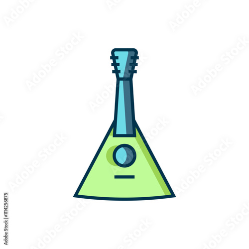 Filled outline Musical instrument balalaika icon isolated on white background. Flat filled outline style with shadow. Vector