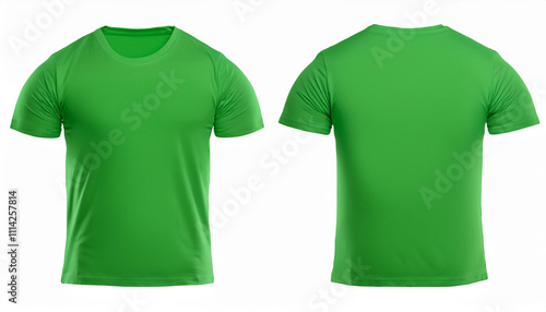 Green T Shirt Mockup Front and Back Views Clothing Template Apparel Design