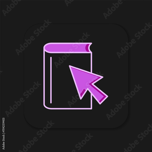 Filled outline Online book icon isolated on black background. Internet education concept, e-learning resources, distant online courses. Flat filled outline style with shadow. Vector