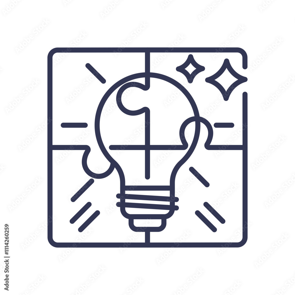 Light bulb puzzle symbolizing creative ideas and innovation. Light bulb puzzle symbolizing creative ideas and innovation.